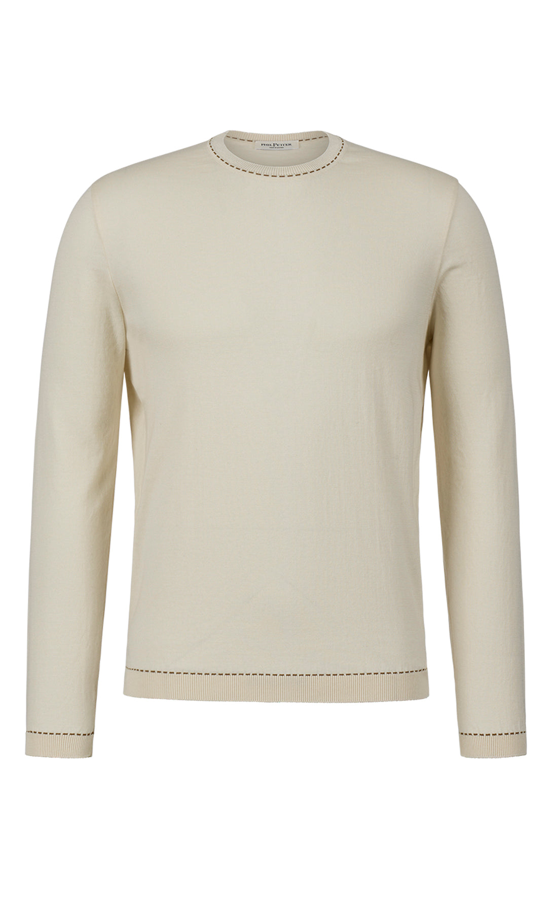 Rundhals-Pullover aus feinster Baumwolle, Relaxed Fit