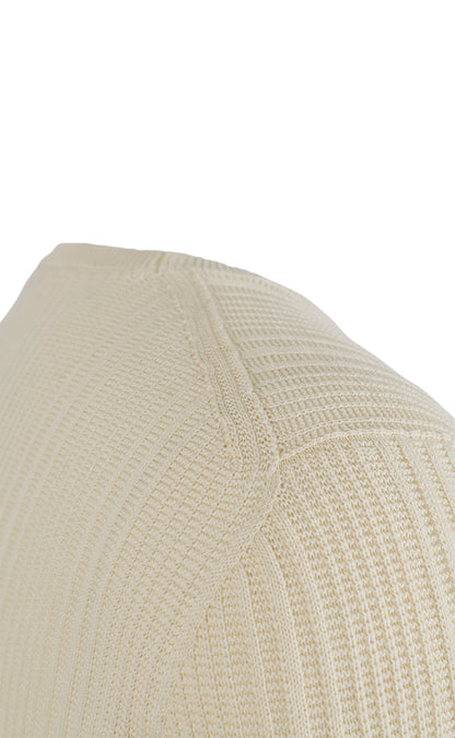 Rundhals-Pullover aus feinster Baumwolle, Seamless, Relaxed Fit