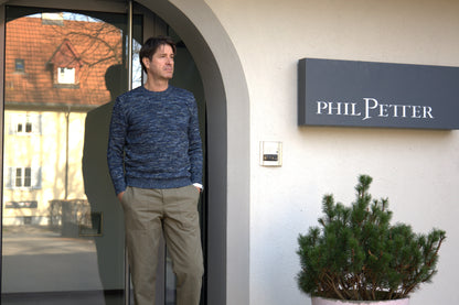Pullover aus Baumwoll-Leinen-Mouliné, Relaxed Fit