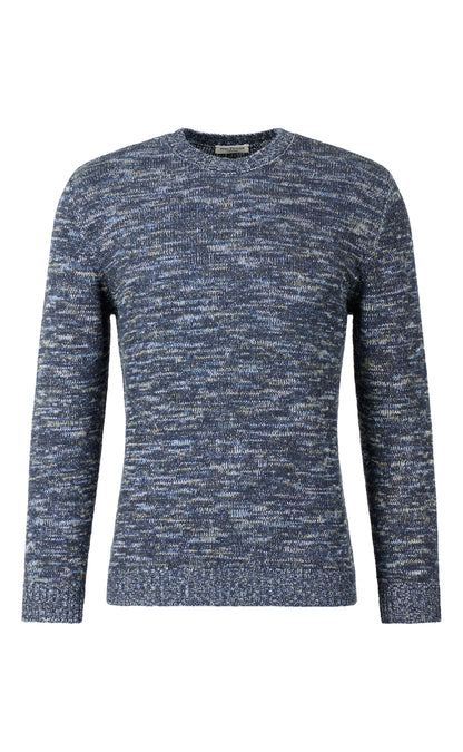 Pullover aus Baumwoll-Leinen-Mouliné, Relaxed Fit