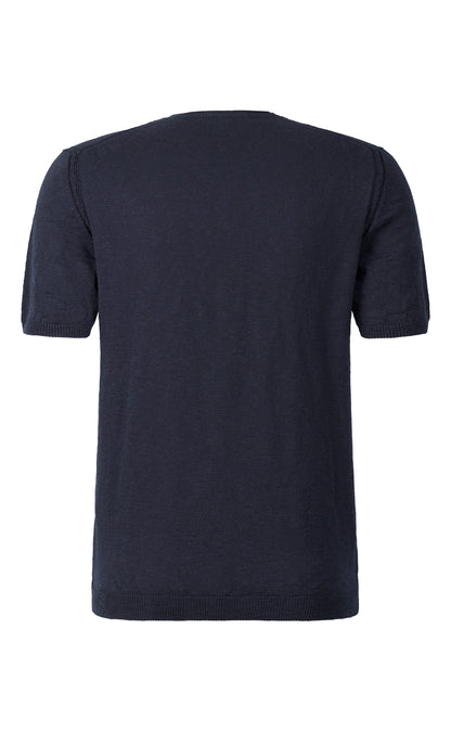Kurzarm-Pullover aus weichem Baumwoll Flammengarn, Relaxed Fit
