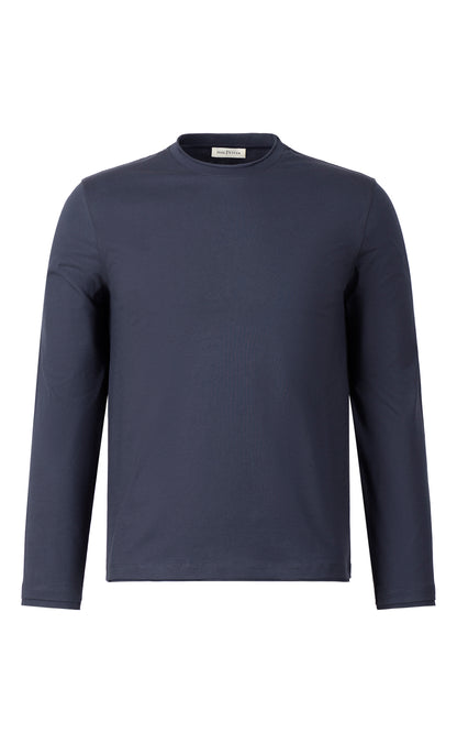 Shirt langarm aus feinstem Pima Baumwoll-Jersey, regular fit