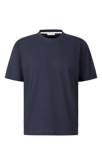 T-Shirt aus kühlender Baumwoll-Leinen Mischung, legere Passform