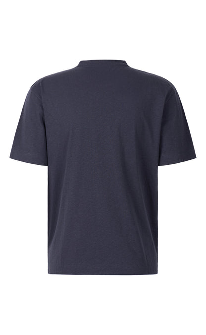 T-Shirt aus kühlender Baumwoll-Leinen Mischung, legere Passform