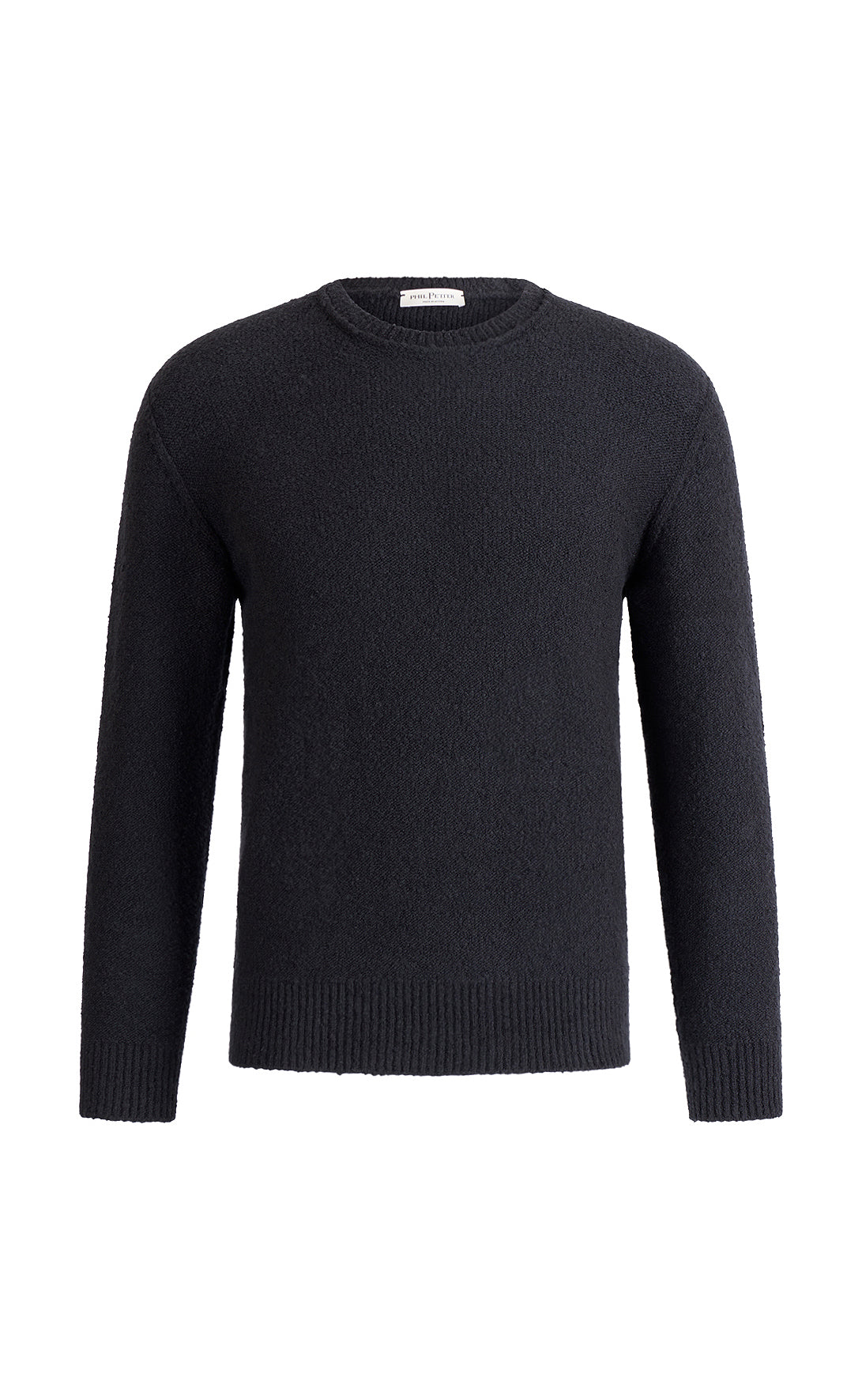 Nahtlos gestrickter Rundhals-Pullover aus hautfreundlicher Winterbaumwolle, relaxed fit