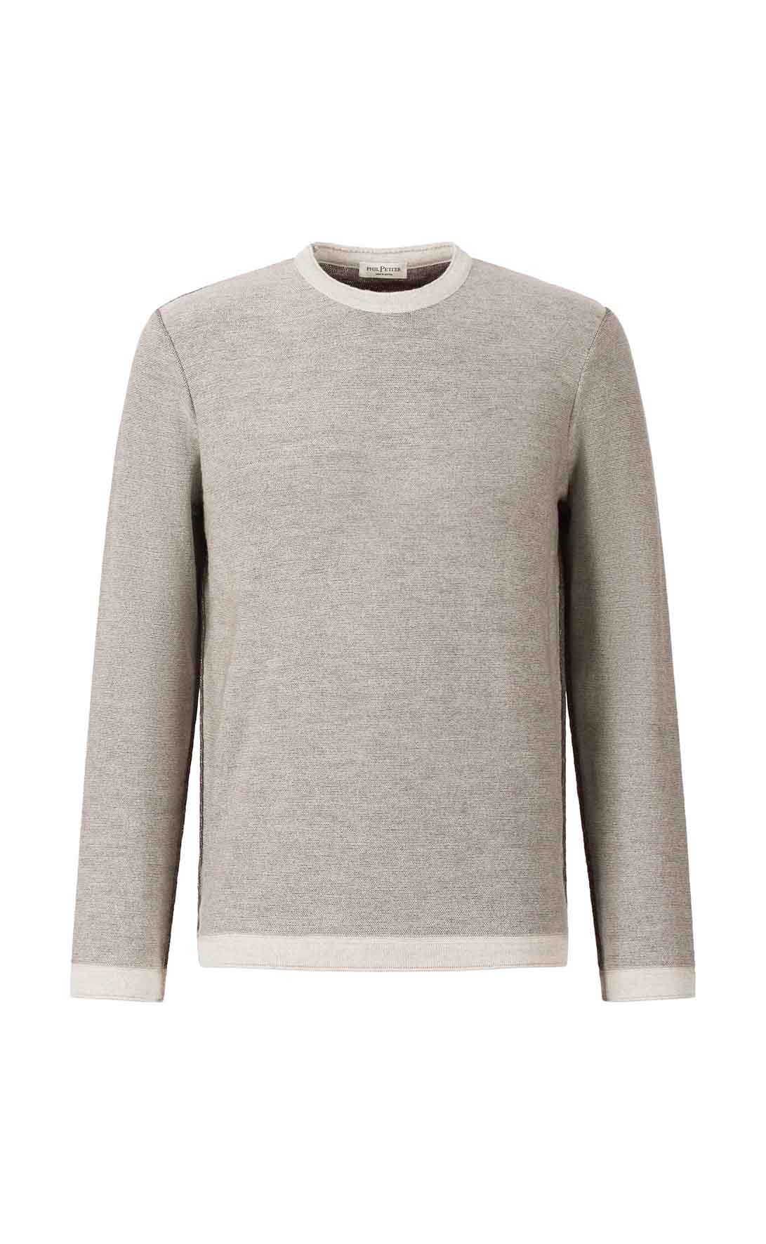 Leichter Doubleface-Pullover: außen Merino-, innen Baumwolle, relxed fit