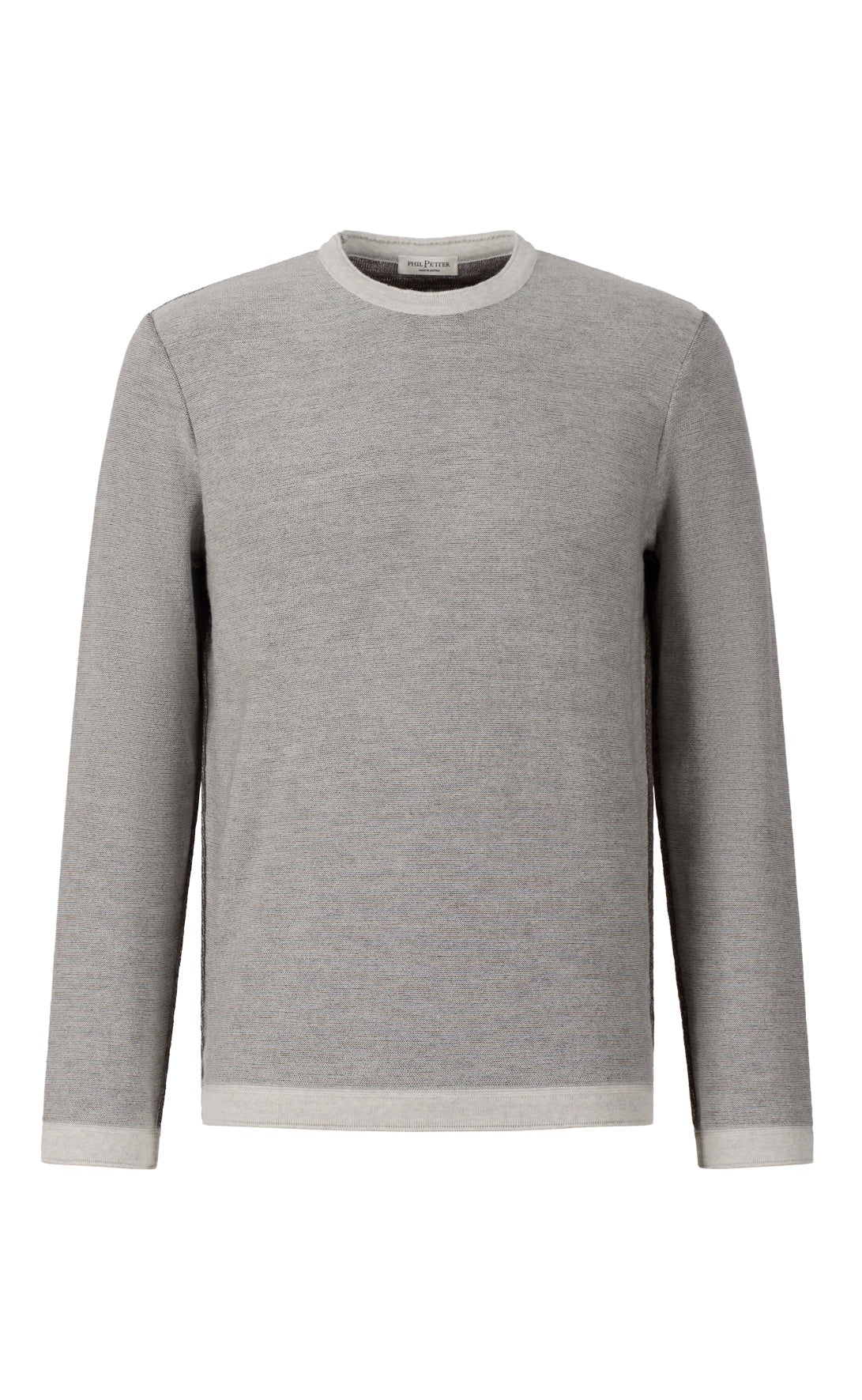 Leichter Doubleface-Pullover: außen Merino-, innen Baumwolle, relxed fit