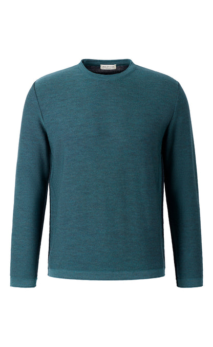 Leichter Doubleface-Pullover: außen Merino-, innen Baumwolle, relxed fit
