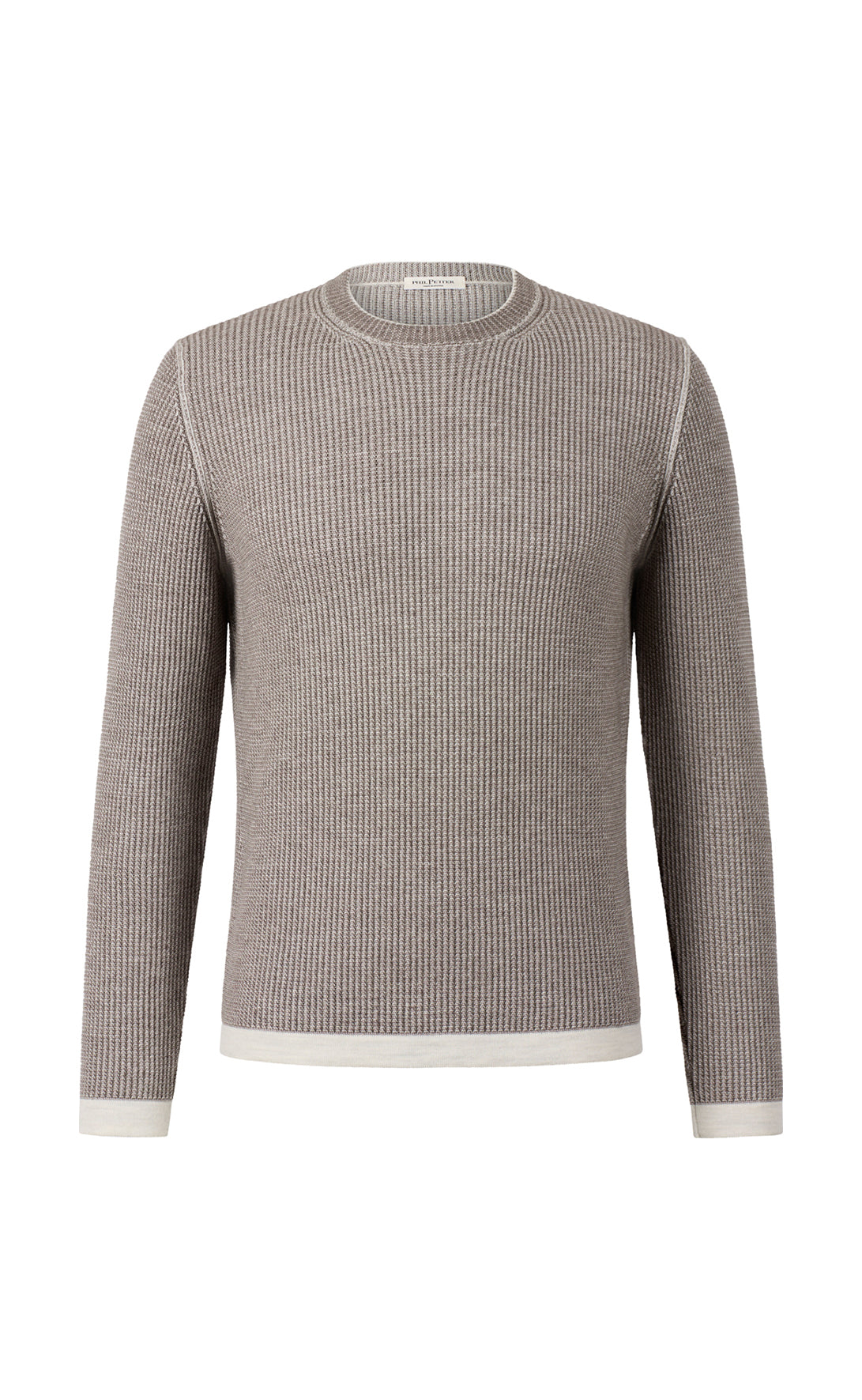 Sportlicher Two-tone Pullover aus Merino-Baumwollmix, relaxed fit