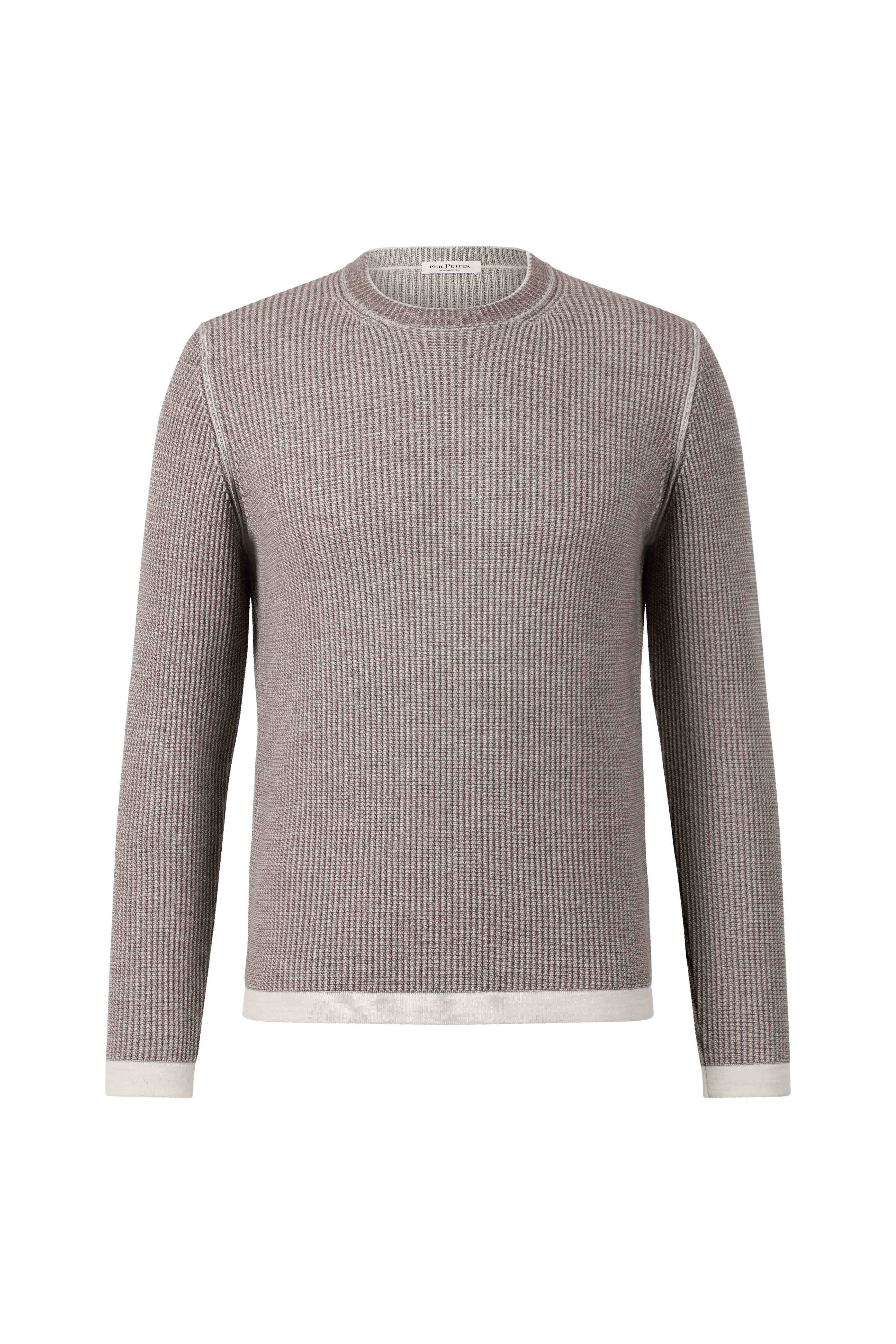 Sportlicher Two-tone Pullover aus Merino-Baumwollmix, relaxed fit