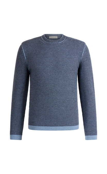 Sportlicher Two-tone Pullover aus Merino-Baumwollmix, relaxed fit