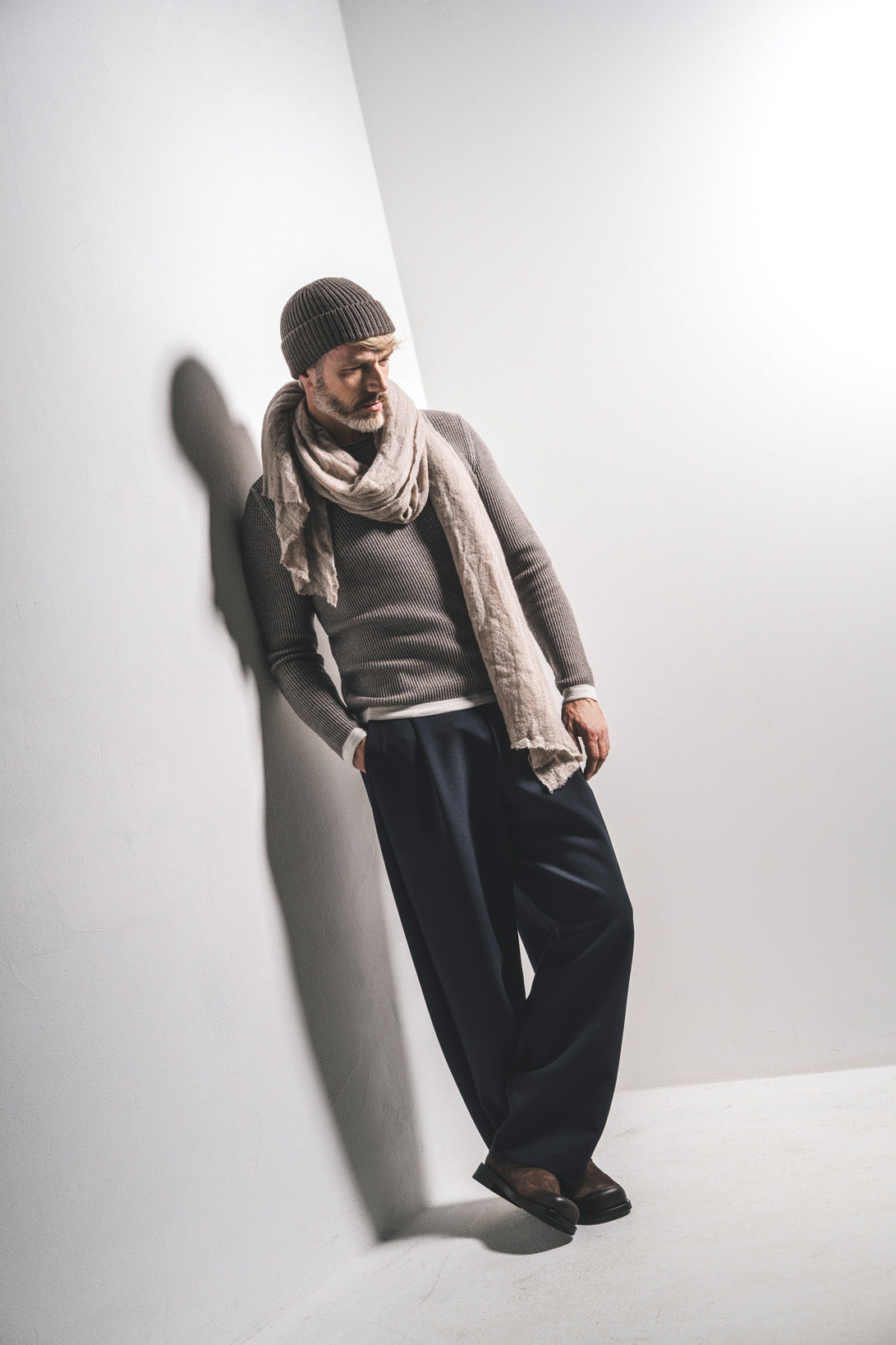 Sportlicher Two-tone Pullover aus Merino-Baumwollmix, relaxed fit