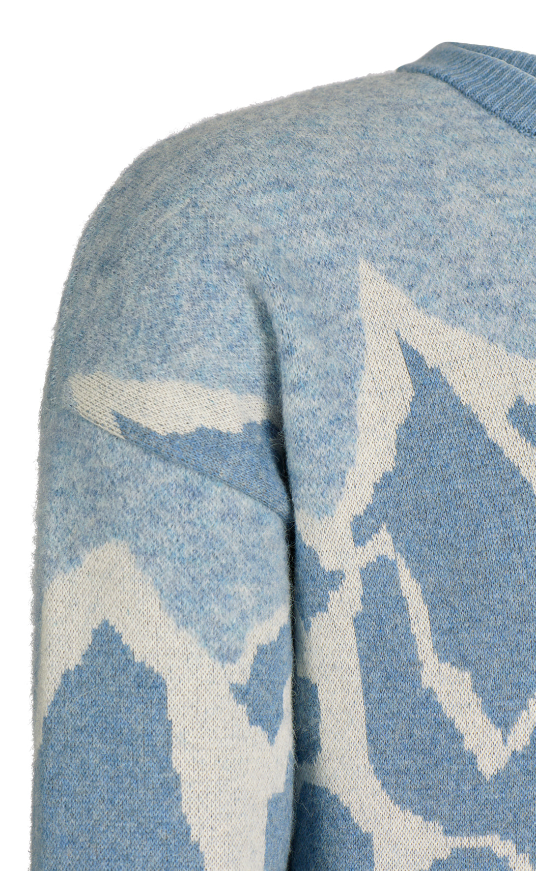 Rundhalspullover mit Alpin-Bergmotiv, modern fit