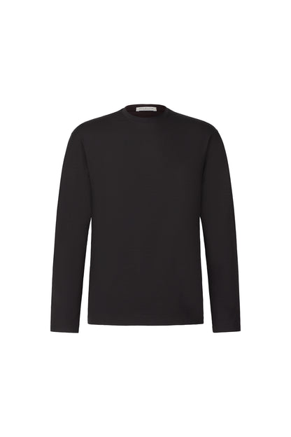 Pflegeleichtes Premium-Langarm-Shirt aus dezent körnigem Viskose-Jersey, relaxed fit