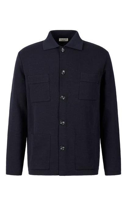 Milano-Strick-Overshirt aus feinster Baumwolle, Relaxed Fit
