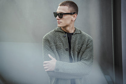 Overshirt in grober Häkel-Optik aus hochwertigem Baumwoll-Leinen-Mix