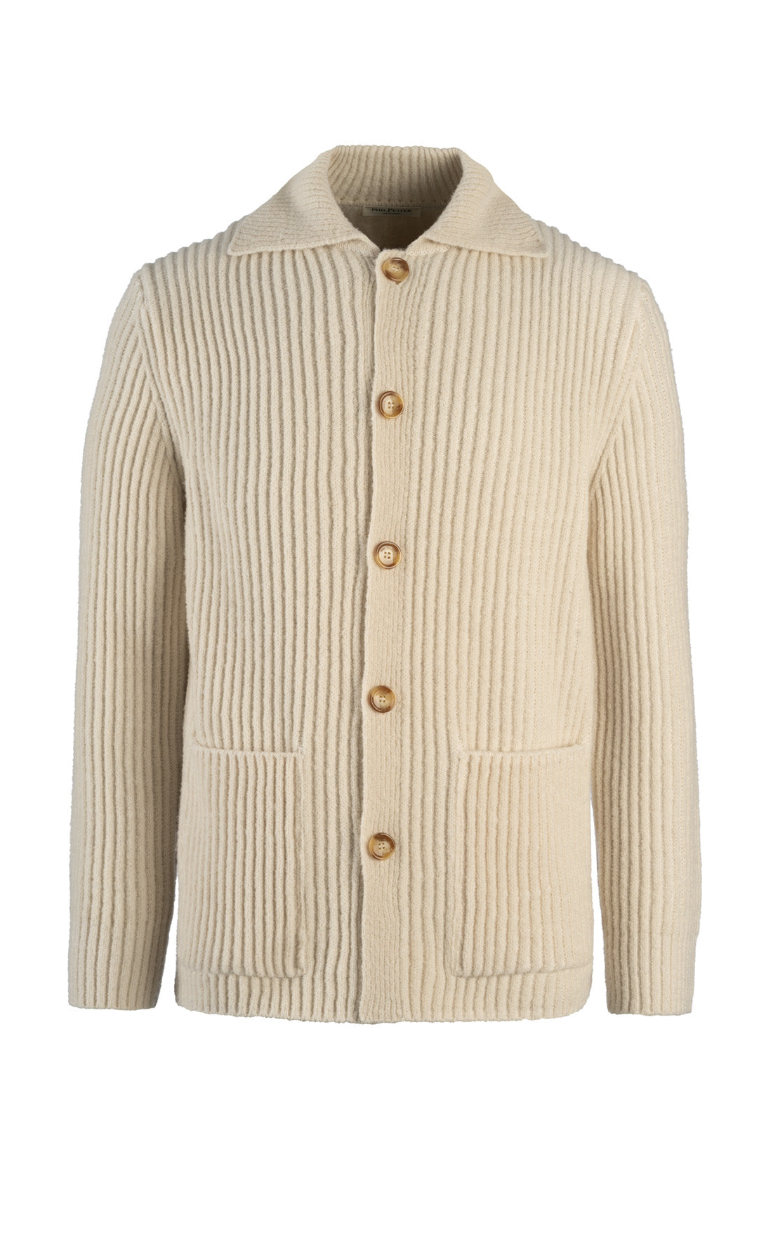 Overshirt aus leichtem Merino-Bouclé-Garn in Rippenstruktur, relaxed fit