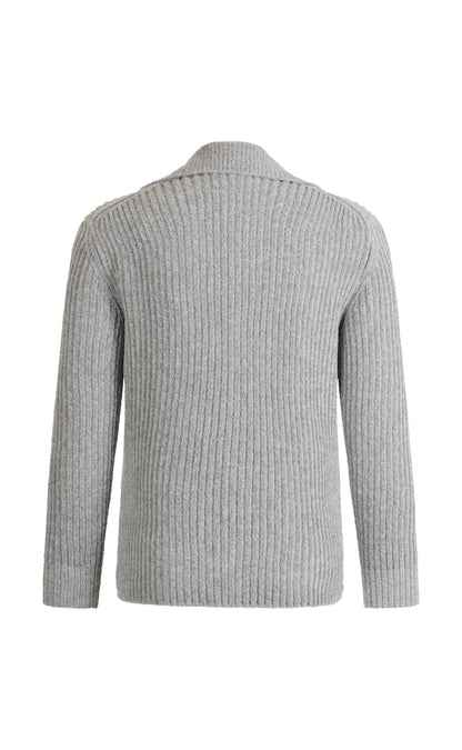 Overshirt aus leichtem Merino-Bouclé-Garn in Rippenstruktur, relaxed fit