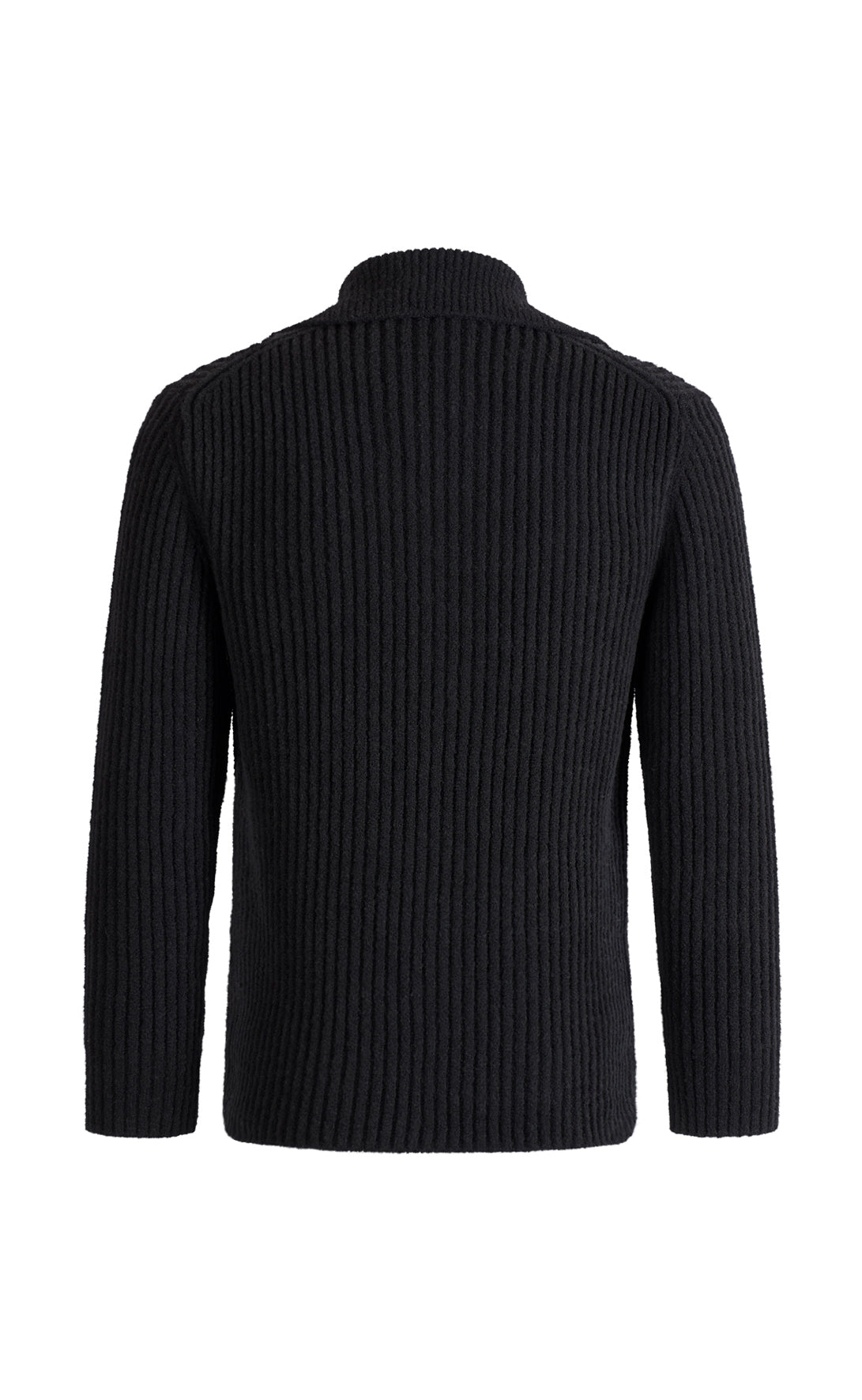 Overshirt aus leichtem Merino-Bouclé-Garn in Rippenstruktur, relaxed fit