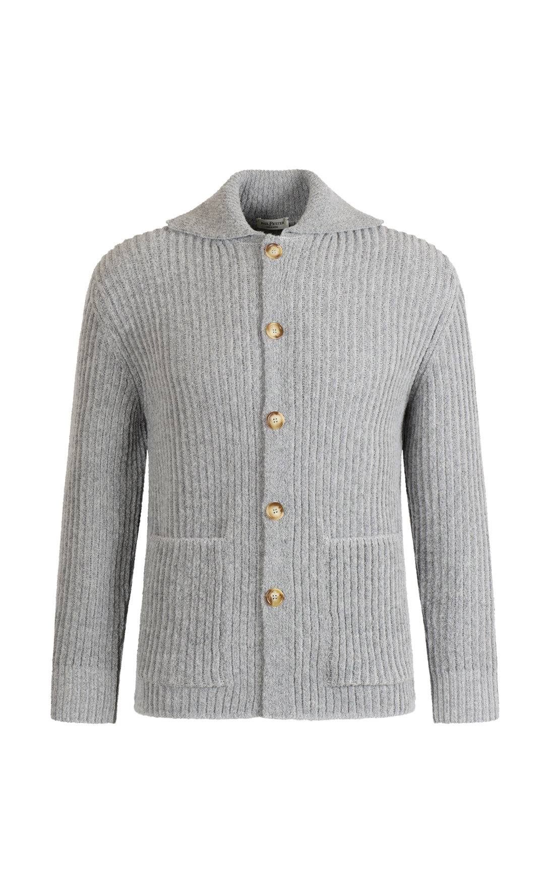 Overshirt aus leichtem Merino-Bouclé-Garn in Rippenstruktur, relaxed fit