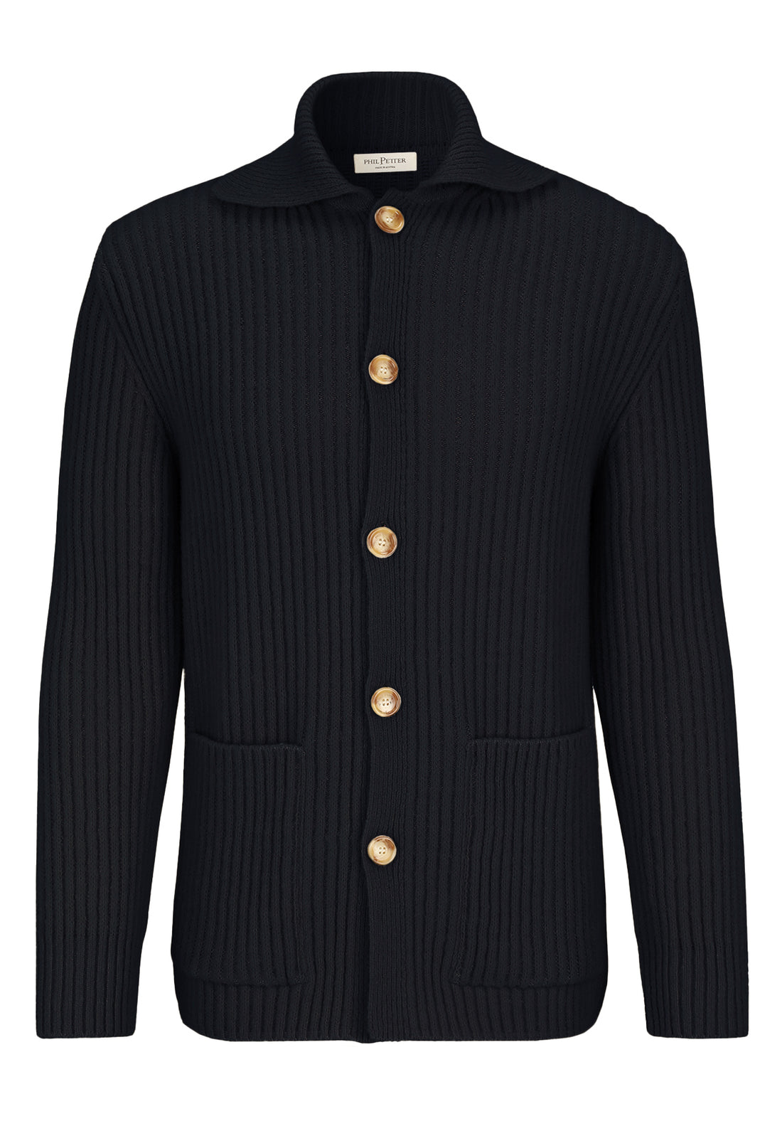 Overshirt aus leichtem Merino-Bouclé-Garn in Rippenstruktur, relaxed fit