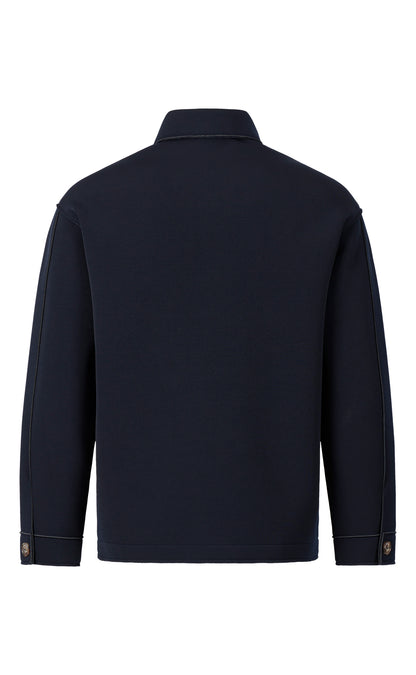 Overshirt aus gebondetem Stretch-Jersey, innen weiche Viskose, Relaxed Fit