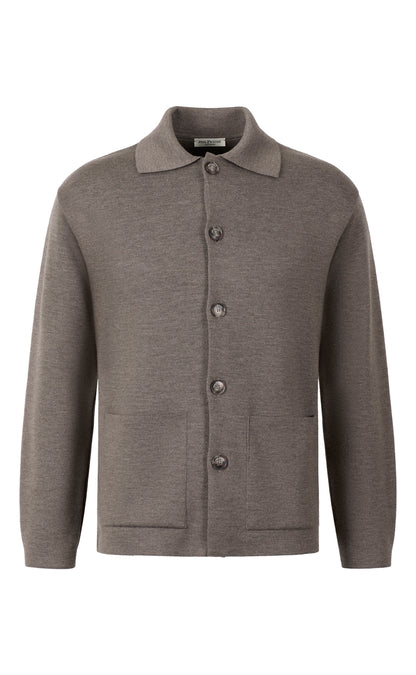 Robustes Strick-Overshirt aus feinster Merinowolle, relaxed fit