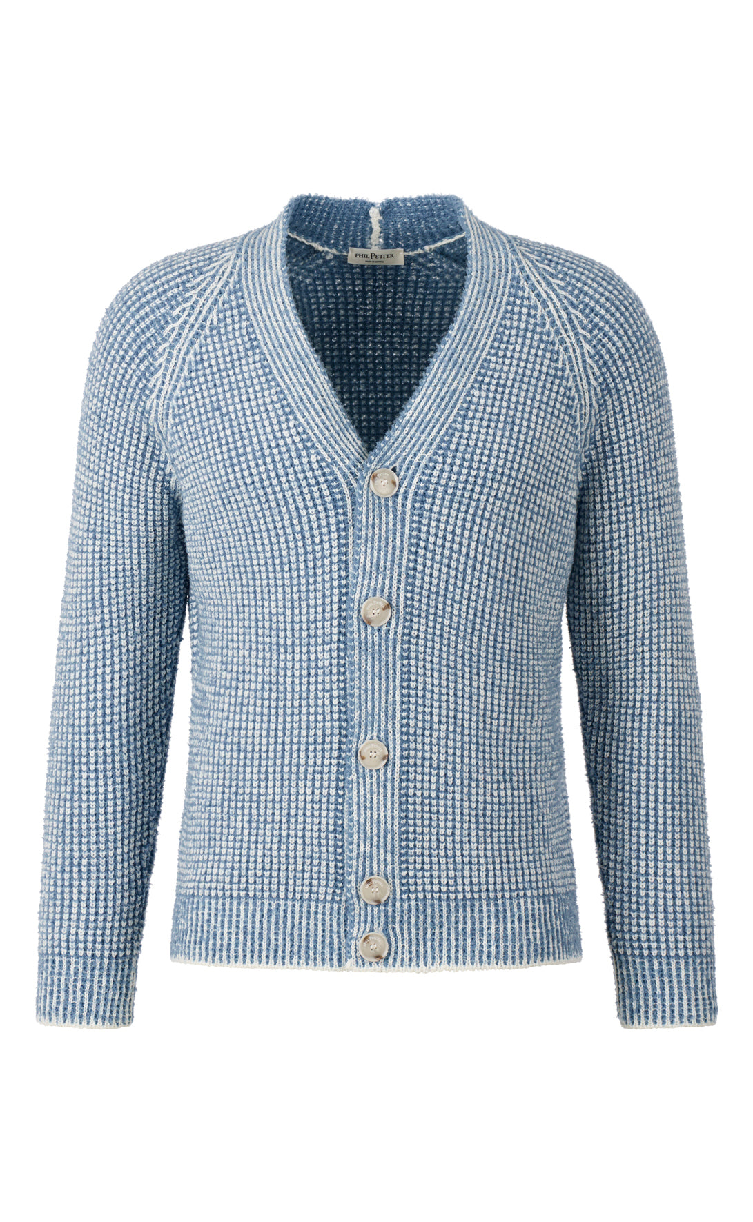 Moderner Merino-Doppelperlfang-Cardigan im Fake-Fur-Look, relaxed fit
