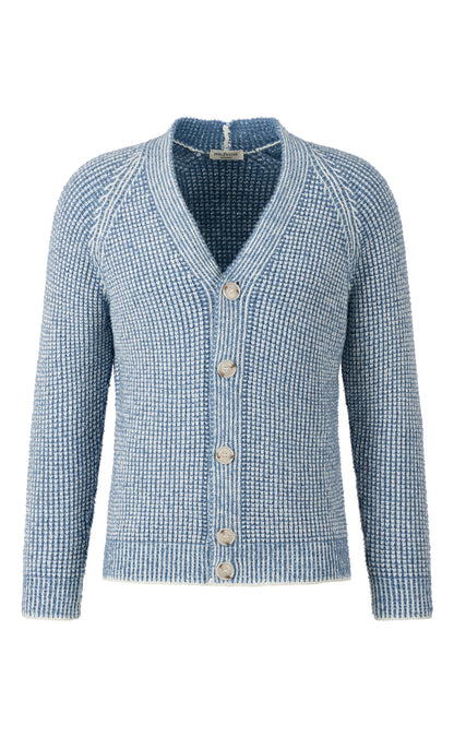 Moderner Merino-Doppelperlfang-Cardigan im Fake-Fur-Look, relaxed fit