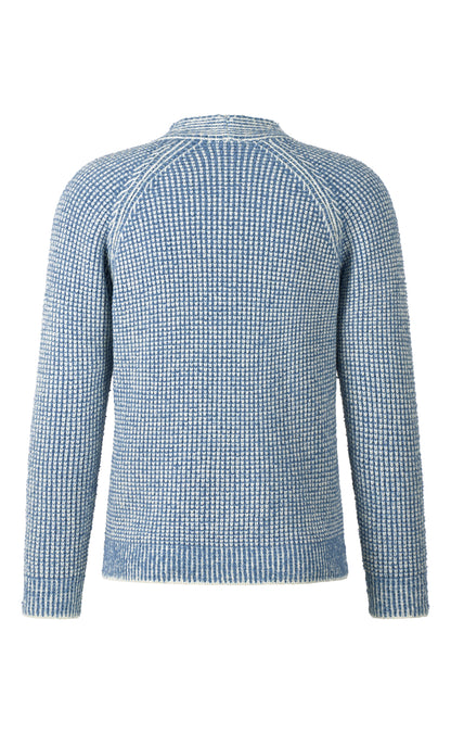 Moderner Merino-Doppelperlfang-Cardigan im Fake-Fur-Look, relaxed fit