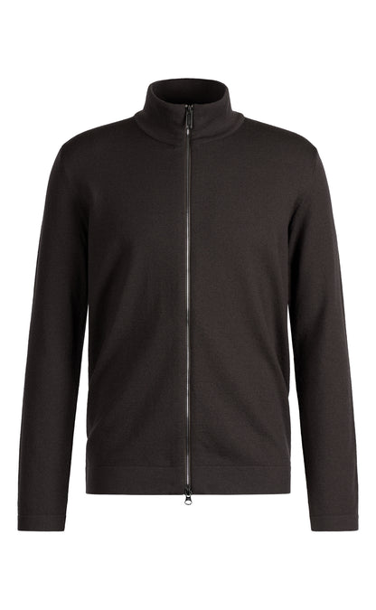 Super komfortable Zippjacke aus Merinowolle mit funktionalem Stretchanteil, regular fit
