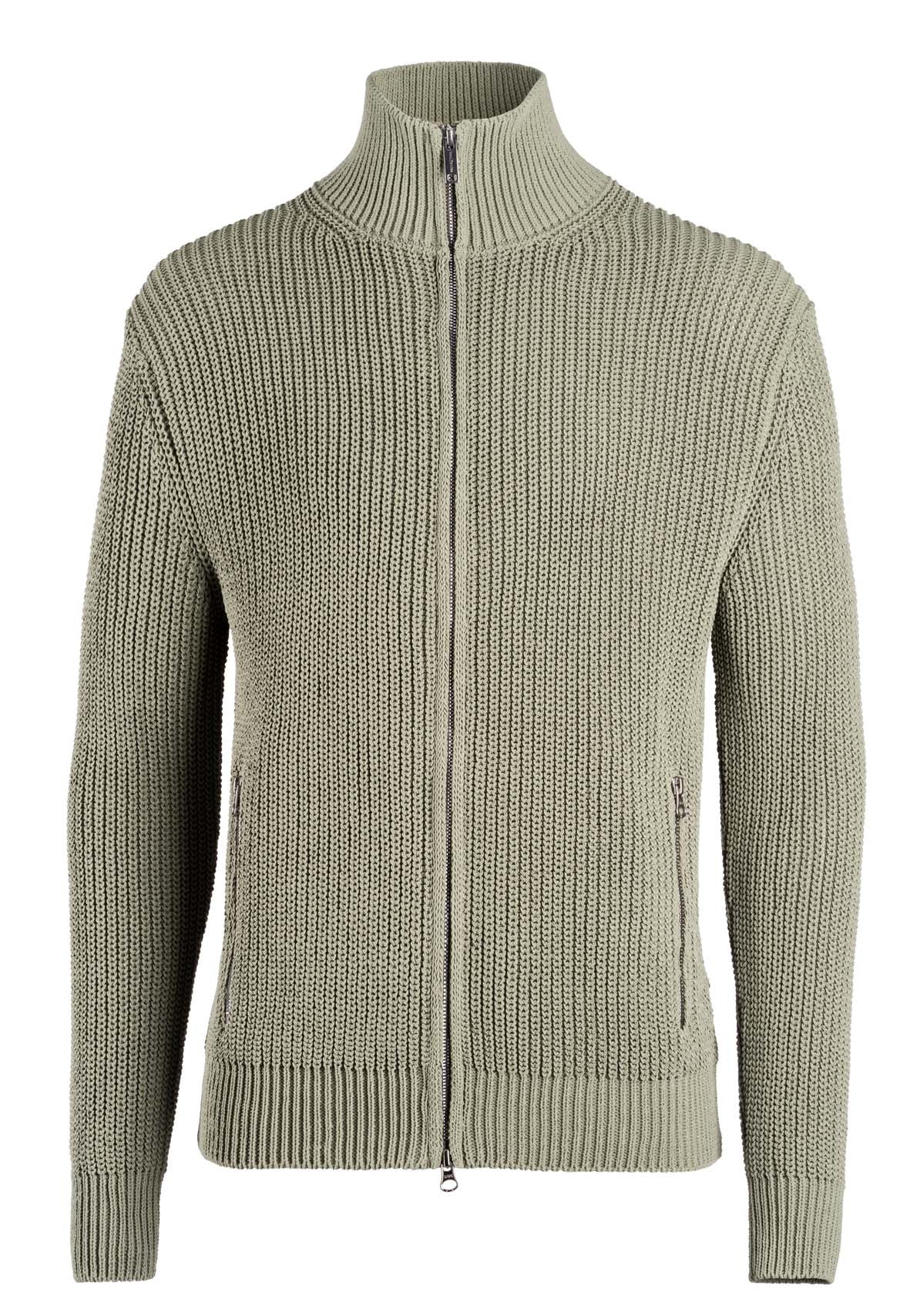 Zippjacke aus technischem Baumwoll-Effektgarn, Regular Fit