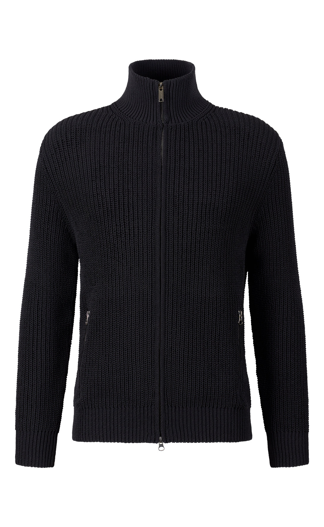 Zippjacke aus technischem Baumwoll-Effektgarn, Regular Fit