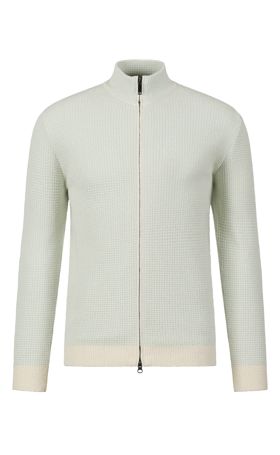 Zippjacke aus Baumwolle-Bouclé und kühlender Baumwolle