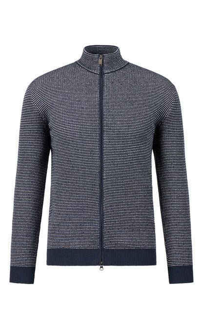 Zippjacke aus Baumwolle-Bouclé und kühlender Baumwolle