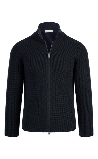 Zippjacke  aus >10.000m feinster Merinowolle, regular fit