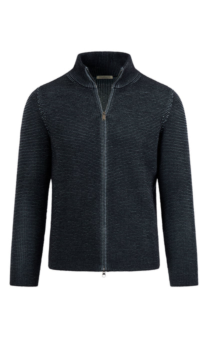 Zippjacke  aus >10.000m feinster Merinowolle, regular fit