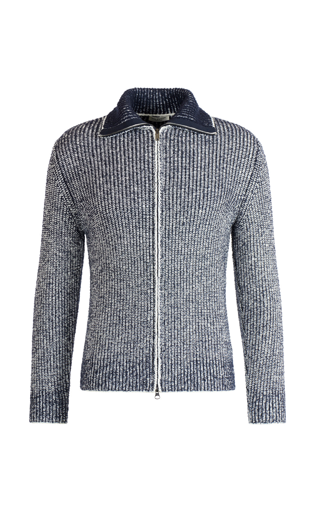 Zippjacke in 2-färbiger Perlfangstruktur aus Merinowolle, relaxed fit