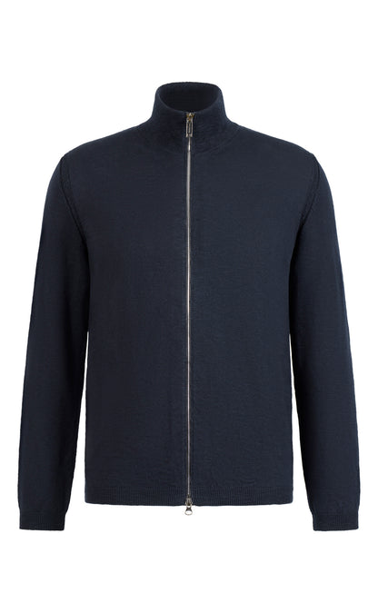 Zippjacke aus weichem Baumwoll Flammengarn, Relaxed Fit