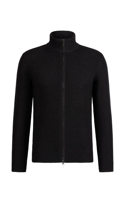 Zippjacke aus 10.000 Meter feinster Merinowolle, regular fit