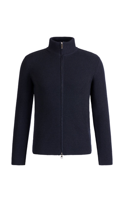 Zippjacke aus 10.000 Meter feinster Merinowolle, regular fit
