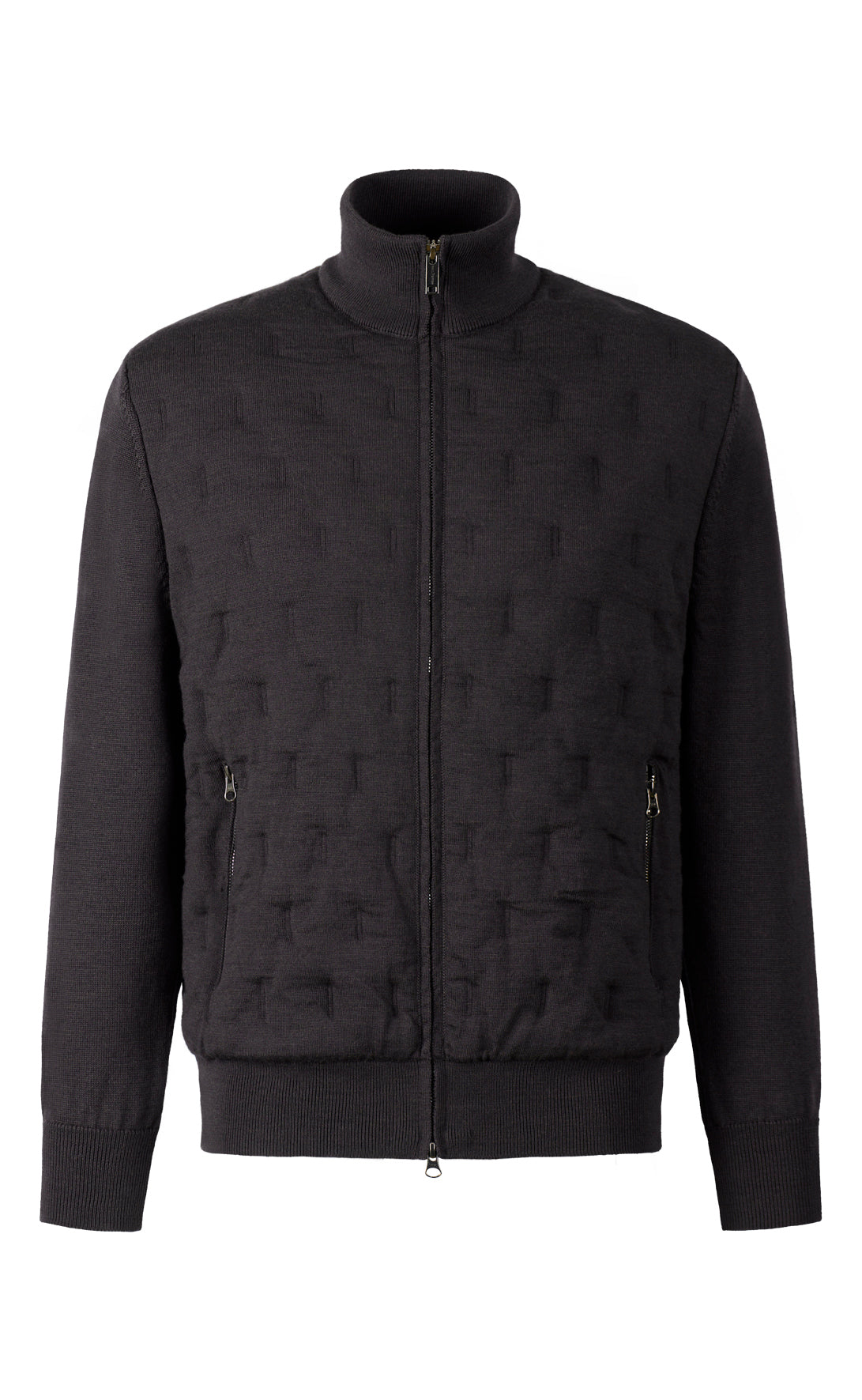 Innovative Outdoor-Strickjacke in Steppoptik aus feinster Merinowolle, relaxed fit