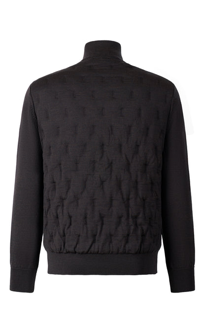 Innovative Outdoor-Strickjacke in Steppoptik aus feinster Merinowolle, relaxed fit