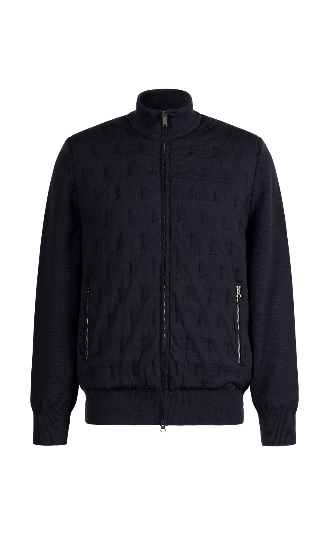 Innovative Outdoor-Strickjacke in Steppoptik aus feinster Merinowolle, relaxed fit