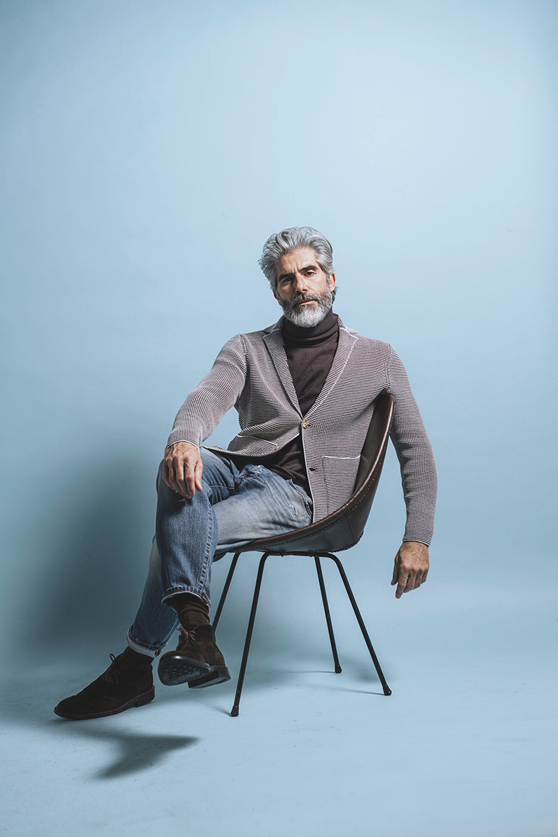 Stricksakko aus &gt;10.000m feinster Merinowolle, regular fit