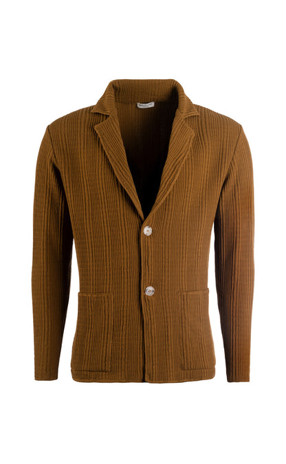 Stricksakko aus feinster Baumwolle, Seersucker-Strick, Akkurater Fit