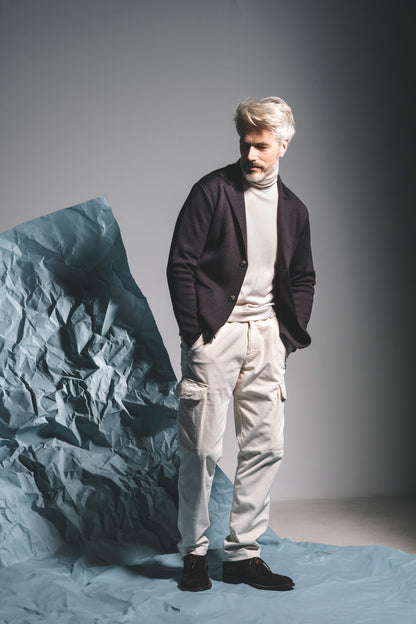Robustes Strick-Sakko aus feinster Merinowolle, relaxed fit