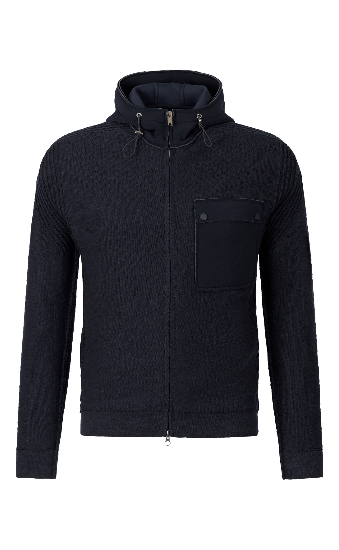 Hybrid Kapuzenzippjacke aus weicher Baumwolle und sportlichen Details, Relaxed Fit