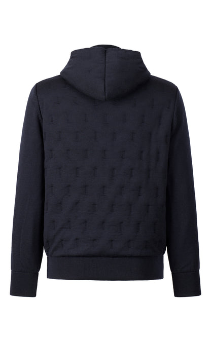 Premium Outdoor-Strickjacke in Steppoptik aus feinster Merinowolle, relaxed fit