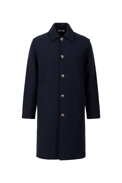 Zeitloser Mantel aus reinem Merino-Wollwalk, relaxed fit